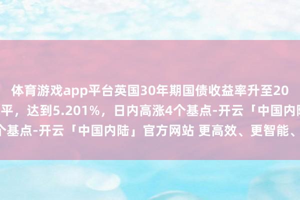 体育游戏app平台英国30年期国债收益率升至2023年10月以来最高水平，达到5.201%，日内高涨4个基点-开云「中国内陆」官方网站 更高效、更智能、更环保