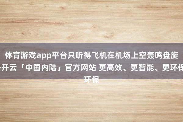 体育游戏app平台只听得飞机在机场上空轰鸣盘旋-开云「中国内陆」官方网站 更高效、更智能、更环保