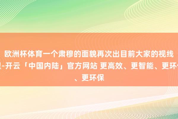 欧洲杯体育一个肃穆的面貌再次出目前大家的视线里-开云「中国内陆」官方网站 更高效、更智能、更环保