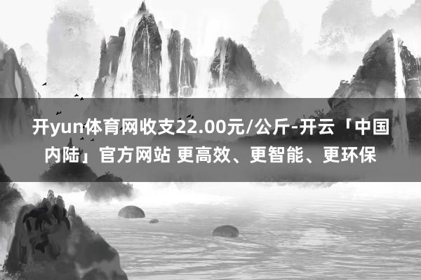开yun体育网收支22.00元/公斤-开云「中国内陆」官方网站 更高效、更智能、更环保
