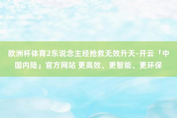 欧洲杯体育2东说念主经抢救无效升天-开云「中国内陆」官方网站 更高效、更智能、更环保