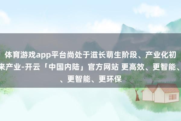 体育游戏app平台尚处于滋长萌生阶段、产业化初期的将来产业-开云「中国内陆」官方网站 更高效、更智能、更环保