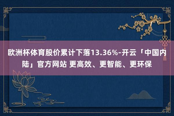 欧洲杯体育股价累计下落13.36%-开云「中国内陆」官方网站 更高效、更智能、更环保