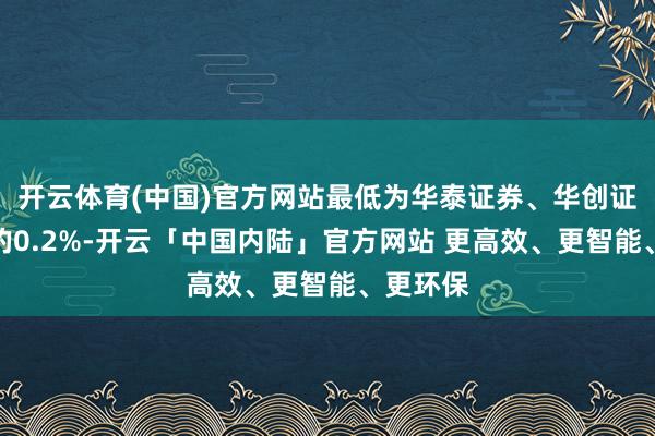 开云体育(中国)官方网站最低为华泰证券、华创证券给出的0.2%-开云「中国内陆」官方网站 更高效、更智能、更环保