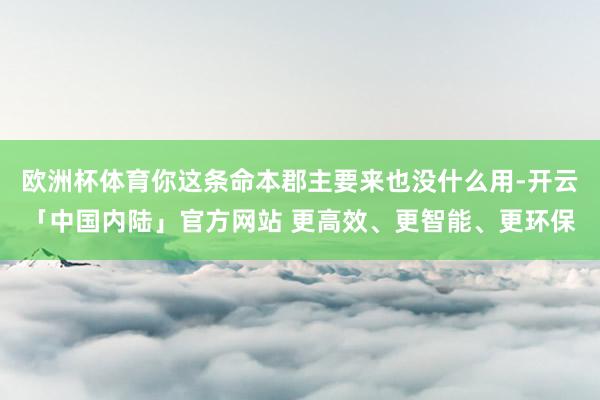 欧洲杯体育你这条命本郡主要来也没什么用-开云「中国内陆」官方网站 更高效、更智能、更环保