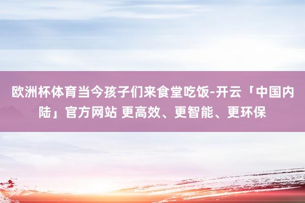 欧洲杯体育当今孩子们来食堂吃饭-开云「中国内陆」官方网站 更高效、更智能、更环保
