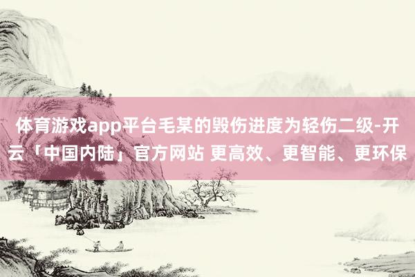 体育游戏app平台毛某的毁伤进度为轻伤二级-开云「中国内陆」官方网站 更高效、更智能、更环保
