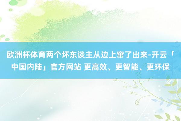 欧洲杯体育两个坏东谈主从边上窜了出来-开云「中国内陆」官方网站 更高效、更智能、更环保