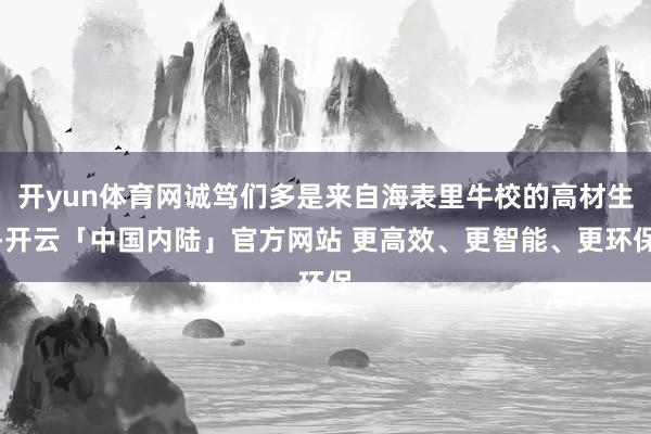 开yun体育网诚笃们多是来自海表里牛校的高材生-开云「中国内陆」官方网站 更高效、更智能、更环保