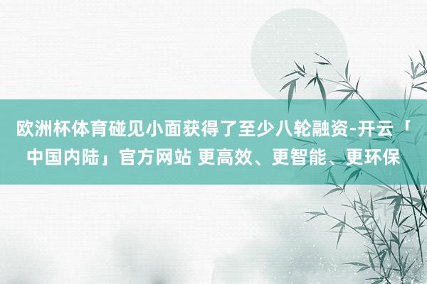 欧洲杯体育碰见小面获得了至少八轮融资-开云「中国内陆」官方网站 更高效、更智能、更环保