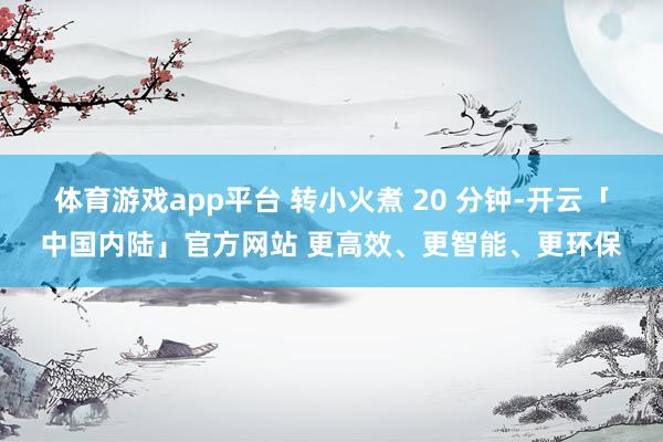 体育游戏app平台 转小火煮 20 分钟-开云「中国内陆」官方网站 更高效、更智能、更环保