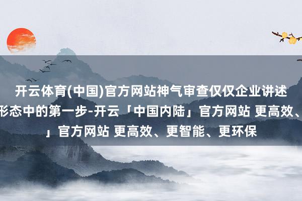 开云体育(中国)官方网站神气审查仅仅企业讲述后目次诊治总共形态中的第一步-开云「中国内陆」官方网站 更高效、更智能、更环保