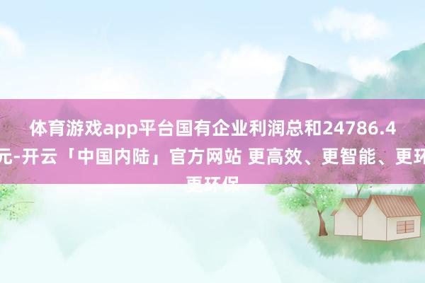 体育游戏app平台国有企业利润总和24786.4亿元-开云「中国内陆」官方网站 更高效、更智能、更环保