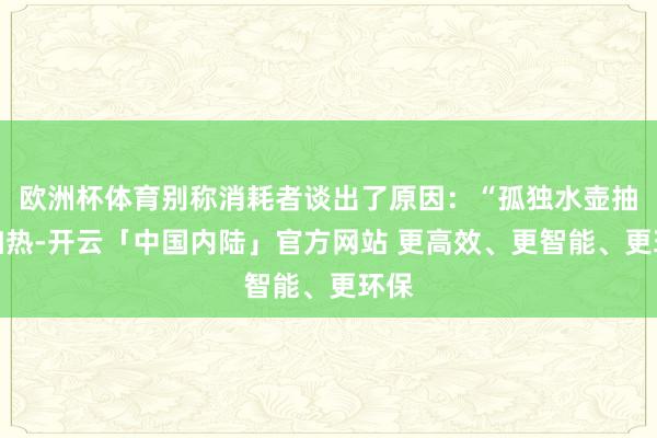 欧洲杯体育别称消耗者谈出了原因：“孤独水壶抽水加热-开云「中国内陆」官方网站 更高效、更智能、更环保
