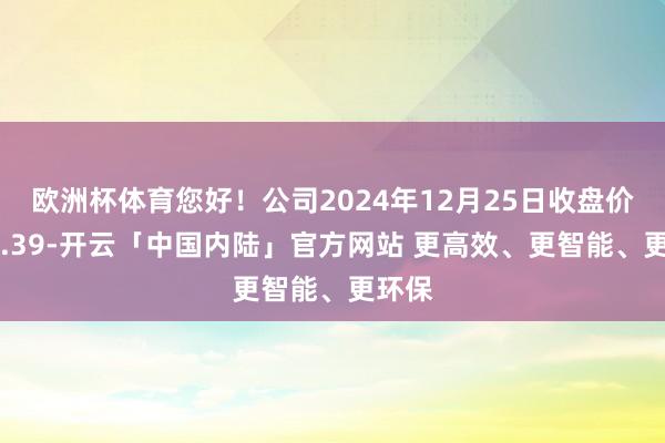 欧洲杯体育您好！公司2024年12月25日收盘价为37.39-开云「中国内陆」官方网站 更高效、更智能、更环保