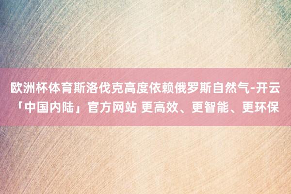 欧洲杯体育斯洛伐克高度依赖俄罗斯自然气-开云「中国内陆」官方网站 更高效、更智能、更环保
