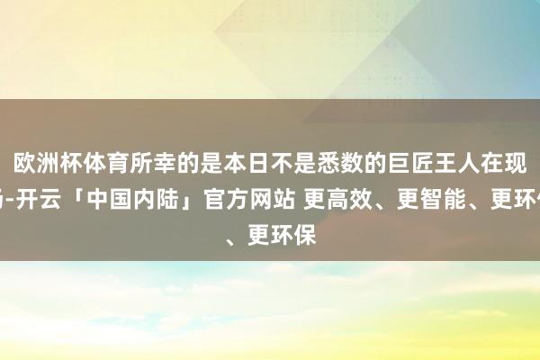 欧洲杯体育所幸的是本日不是悉数的巨匠王人在现场-开云「中国内陆」官方网站 更高效、更智能、更环保