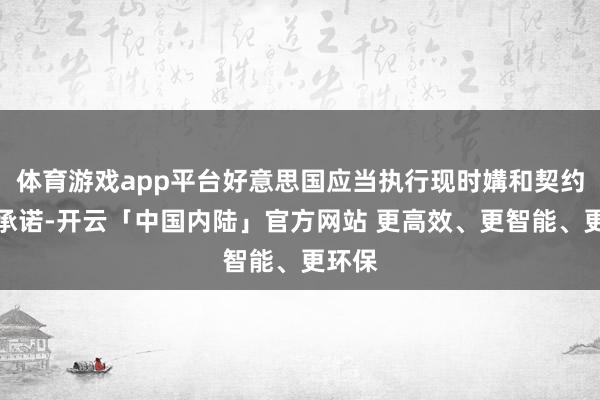 体育游戏app平台好意思国应当执行现时媾和契约中的承诺-开云「中国内陆」官方网站 更高效、更智能、更环保