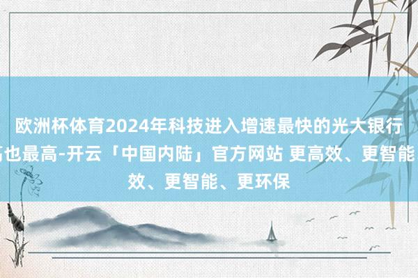 欧洲杯体育2024年科技进入增速最快的光大银行占比提高也最高-开云「中国内陆」官方网站 更高效、更智能、更环保