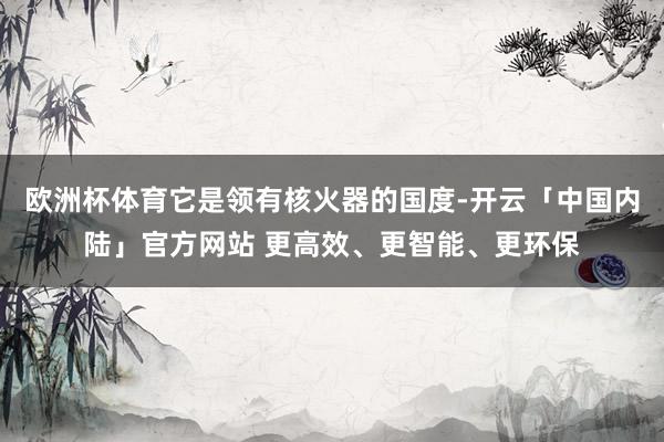 欧洲杯体育它是领有核火器的国度-开云「中国内陆」官方网站 更高效、更智能、更环保