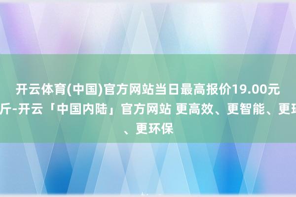 开云体育(中国)官方网站当日最高报价19.00元/公斤-开云「中国内陆」官方网站 更高效、更智能、更环保