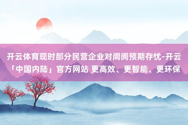 开云体育现时部分民营企业对阛阓预期存忧-开云「中国内陆」官方网站 更高效、更智能、更环保