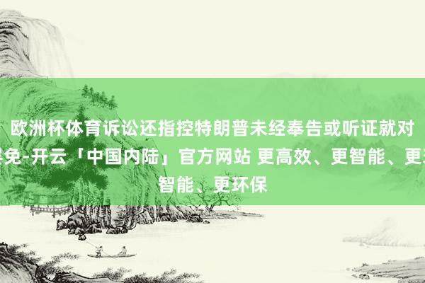 欧洲杯体育诉讼还指控特朗普未经奉告或听证就对其罢免-开云「中国内陆」官方网站 更高效、更智能、更环保