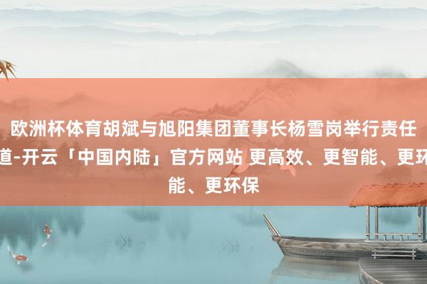 欧洲杯体育胡斌与旭阳集团董事长杨雪岗举行责任会道-开云「中国内陆」官方网站 更高效、更智能、更环保