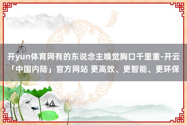 开yun体育网有的东说念主嗅觉胸口千里重-开云「中国内陆」官方网站 更高效、更智能、更环保