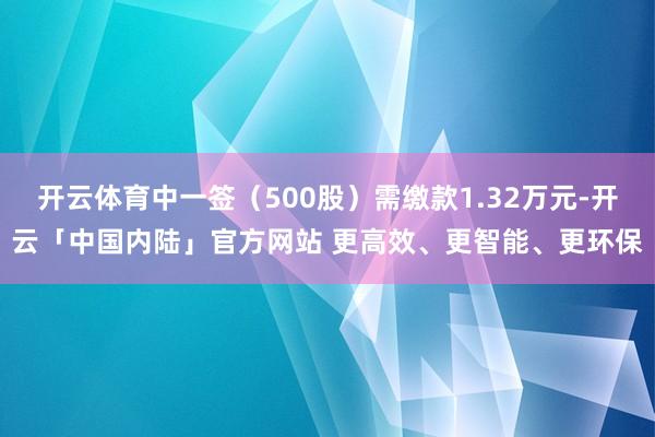 开云体育中一签（500股）需缴款1.32万元-开云「中国内陆」官方网站 更高效、更智能、更环保