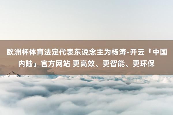 欧洲杯体育法定代表东说念主为杨涛-开云「中国内陆」官方网站 更高效、更智能、更环保