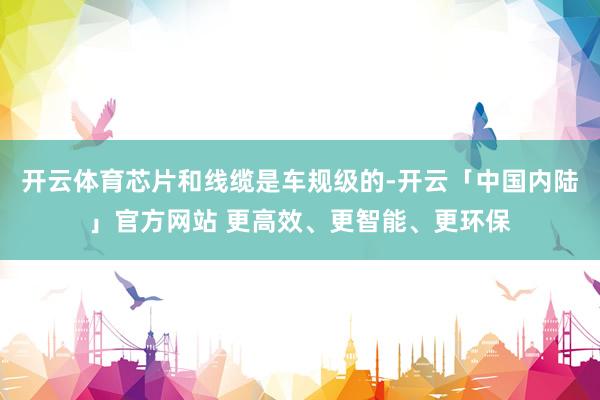 开云体育芯片和线缆是车规级的-开云「中国内陆」官方网站 更高效、更智能、更环保