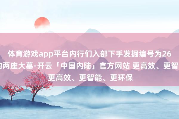 体育游戏app平台内行们入部下手发掘编号为26号和27号的两座大墓-开云「中国内陆」官方网站 更高效、更智能、更环保