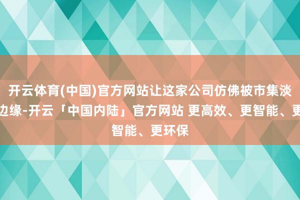 开云体育(中国)官方网站让这家公司仿佛被市集淡忘在边缘-开云「中国内陆」官方网站 更高效、更智能、更环保