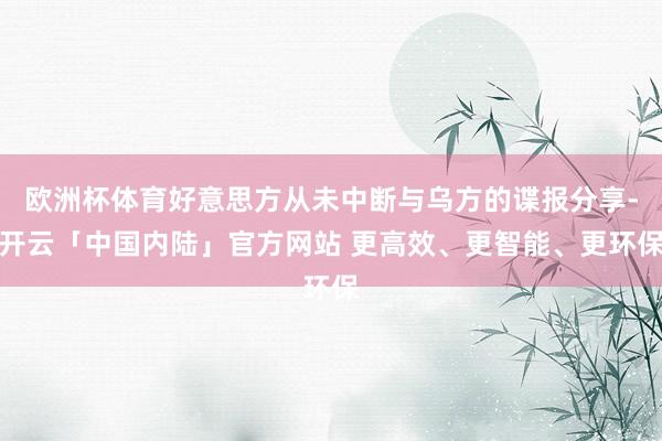 欧洲杯体育好意思方从未中断与乌方的谍报分享-开云「中国内陆」官方网站 更高效、更智能、更环保